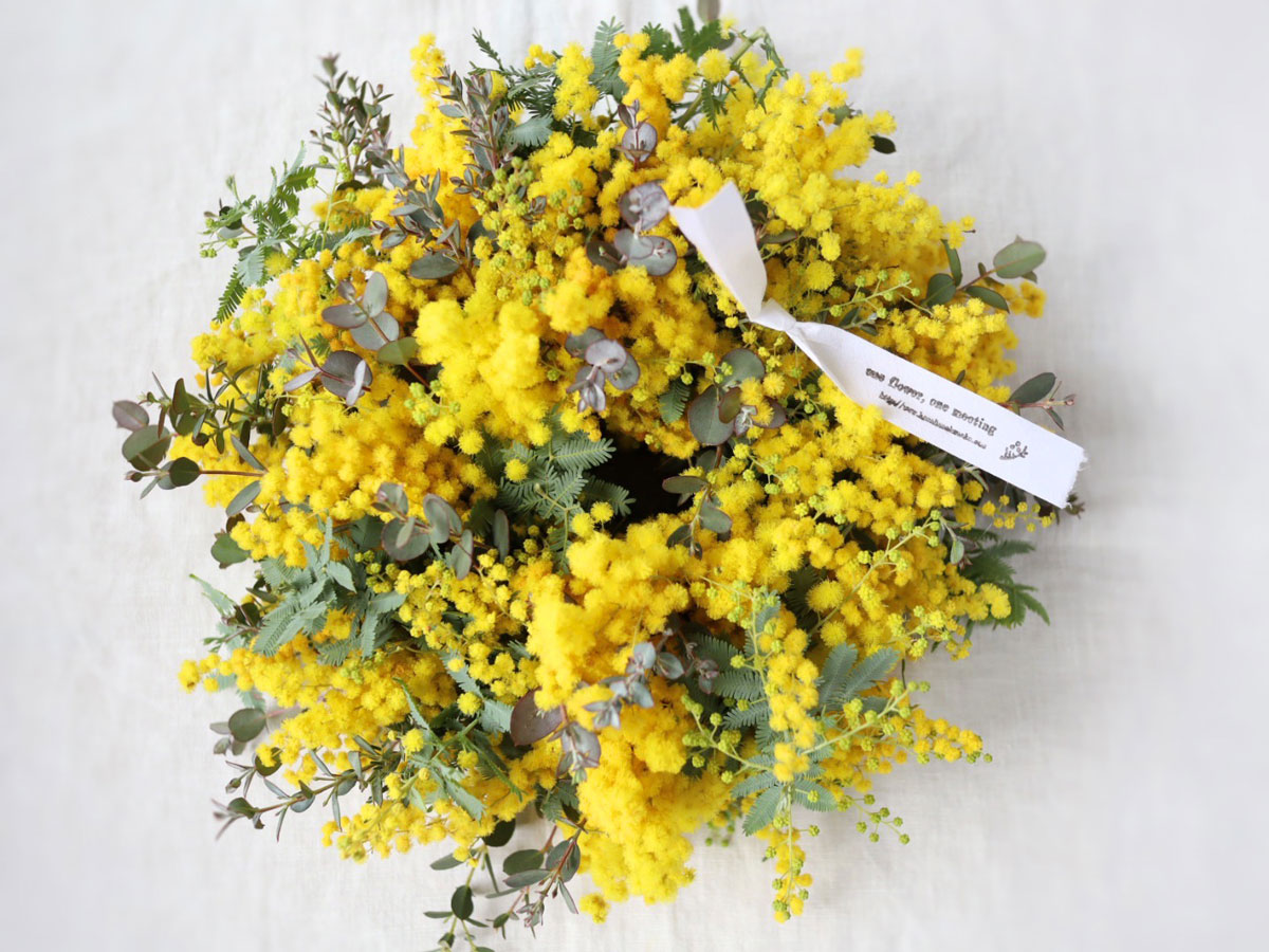 ミモザのリース(配送日指定不可)